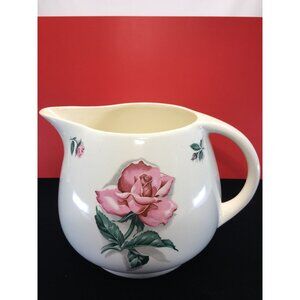 Vintage Household Institute Pitcher Jug Rhythm Rose Pattern Kitchen Kraft USA